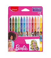 Feutres pointe fine boîte de 12 barbie rose R.845418