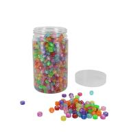 Perles alphabet Ø 7mm sachet de 1200 translucides ass R.1283