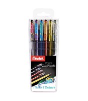 Stylo roller dual métallic pochette de 6 R.K110/6