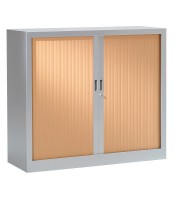 Armoire métallique Mi-Hauteur corps Alu Rid. Hêtre H100 x L120 x P43