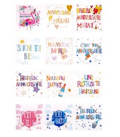 Carte fantaisie âges faites main R.2540
