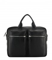 Porte documents 38x30x10cm Corso 2 poches cuir noir R.64124