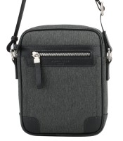 Reporter MM 18x23x5.5cm Matthieu GM toile + cuir gris R.64153