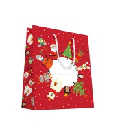 Sac cadeau cabas 18x10x23cm rouge noël R.9214BM