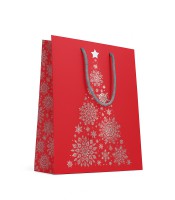 Sac cadeau cabas 18x10x23cm rouge sapin de noël R.9282BM