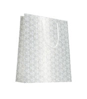 Sac cadeau cabas 18x10x23cm blanc motifs métalisés R.7061MAM
