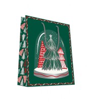Sac cadeau cabas 18x10x23cm vert sapin de noël R.9308BPM
