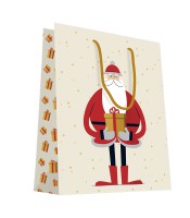 Sac cadeau cabas 26x13x32cm blanc père noël R.90162NAL