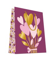 Sac cadeau cabas 26x13x32cm coeurs R.7333BL