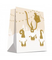 Sac cadeau cabas 24x12x32cm feuillage rouge R.9541BLPF1