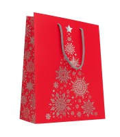 Sac cadeau cabas 23x13x32cm rouge sapin de noël R.9282BL