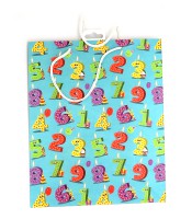 Sac cadeau cabas 26x13x32cm bleu anniversaire R.BCBL