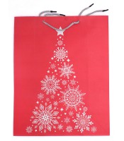 Sac cadeau cabas 32x14x40cm rouge sapin de noël R.9282BXL