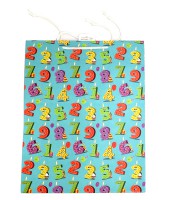 Sac cadeau cabas 32x14x40cm bleu anniversaire R.BCBXL