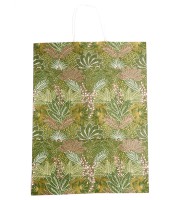 Sac cadeau cabas 32x15x42cm vert motif nature R.7554BLPF3