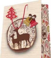 Sac cadeau cabas 26x13x32cm imprimé cerf belge R.5919NAL