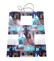 Sac cadeau cabas 26x13x32cm père noêl rouge R.9314BL