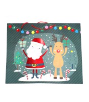 Sac cadeau cabas 55x17x44cm vert père noël R.9105CVPXXL
