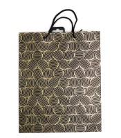 Sac cadeau cabas 26x13x32cm chic noir et doré R.7413BPL
