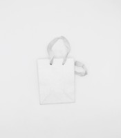 Sac cadeau cabas 12x7x15cm pailleté argent R.PGAS