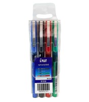 Stylo roller 0,5mm 4 couleurs bleu-noir-rouge-vert Hi-tecpoint V5