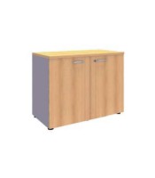 Armoire basse 2 portes L90 x p45 x H81,5 cm chêne blanchi