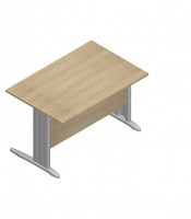 Bureau droit PRACTIKA Noyer Canaletto pieds jet sur vdf (140x80) XXX