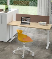 Bureau 160x80 cm droit électrique UP&UP noyer 3 stades 