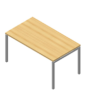 Bureau L140xP80 droit IDEA+noyer pieds 01 aluminium