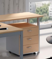 Retour L80xP60 cm droit IDEA+ noyer pieds 01 aluminium