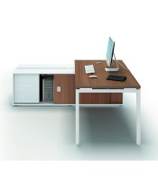 Bureau 224x181x76 cm IDEA+orme avec box pieds blancs 