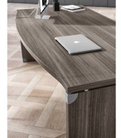 Bur. arque XTimeWork 180x101x76 vdf eucalyptus pieds panneaux +QF103