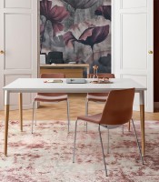 Bureau 160x80x75 droit X3 chêne pied bicolore blanc chêne  + QF159