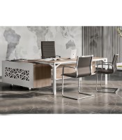 Bureau X8 211x214 orme retour droite caiss+cont. p. gris ombre +QF162