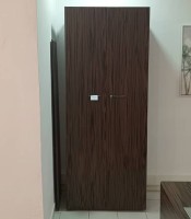 Armoire haute 2 portes L86xP45xH214 ébène corps anthracite