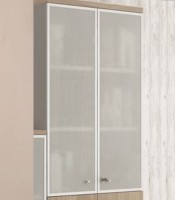 Paire portes mi-hauteur vitrées L86xH131 cm cadre aluminium