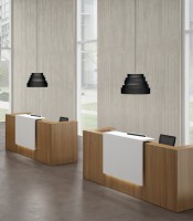 Comptoir L286 x P88 x H116 Z2 top blanc corps noyer canaletto