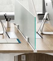 Rail L160xP3,8xH3 ép.30 mm aluminium pour bureau 