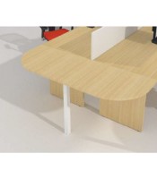 Demi lune L166xP60xH74 cm OFFIDEA noyer bout de bureau 