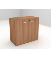 Armoire basse double OFFIDEA noyer canaletto L90xP45xH85cm