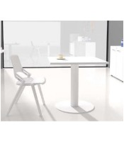 Table carrée OFFIDEA noyer canaletto pied colonne L80 x P80 x H74