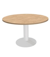 Table ronde OFFIDEA noyer canaletto pied colonne Ø120 x P120 x H74