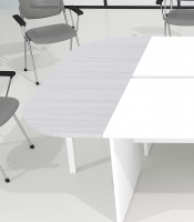 Demi lune L166xP60xH74 cm OFFIDEA blanche bout de bureau 