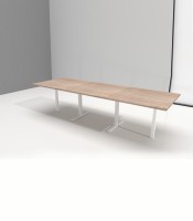 Table réunion 120xP100xH74 OFFIDEA modulable départ noyer pieds T 