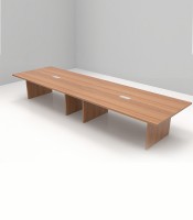Table réunion L480xP100 OFFIDEA rectangle top acces noyer p. panneaux