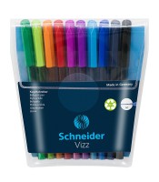 Stylo bille moyen pochette de 10 couleurs assorties Vizz R.102290