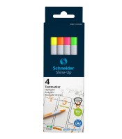 Surligneur fin 4 couleurs jaune-rose-vert orange en blister R.112094