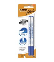 Feutre fin pour ardoise blanche pqt de 2 bleu velleda blister R875710