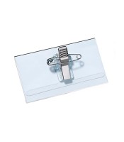Badge double attache pince + épingle 58x90mm R.1456110 -IDC 40