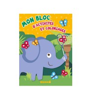 Hemma - Mon bloc - activités et coloriages éléphant A4  48 pages